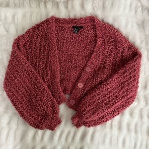 forever 21 pink popcorn cardigan